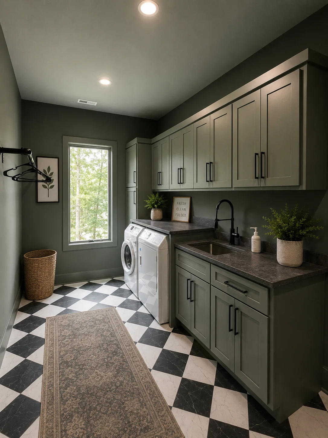 Laundry room in a custom home built by Higgins Building Group in Western North Carolina