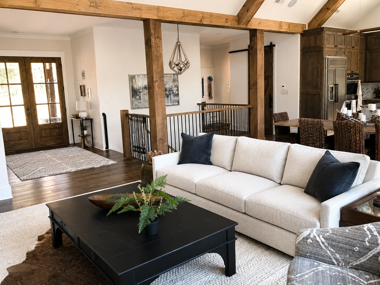 Interior in a custom home built by Higgins Building Group in Western North Carolina
