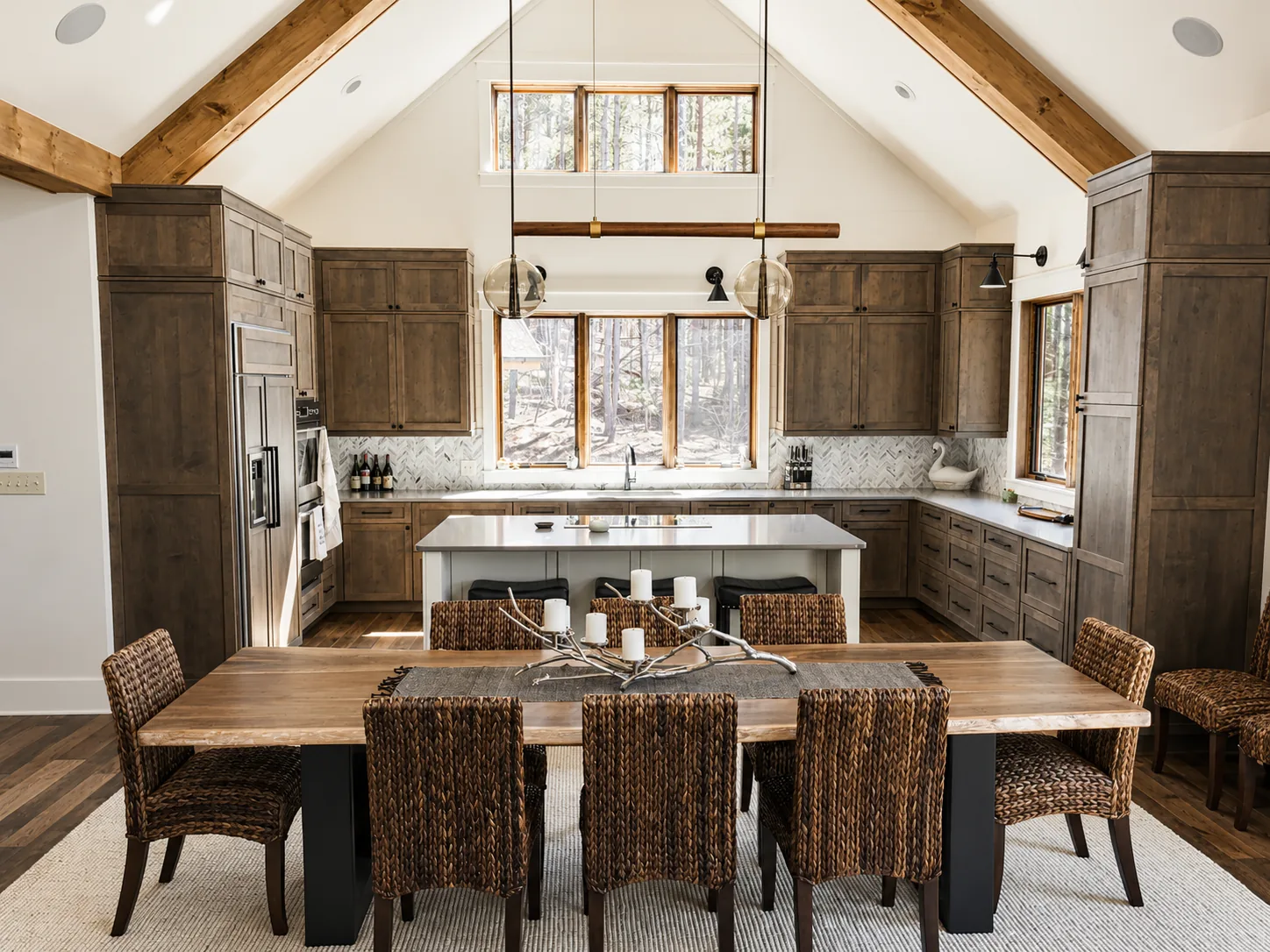 Custom kitchen in a custom home built by Higgins Building Group in Western North Carolina