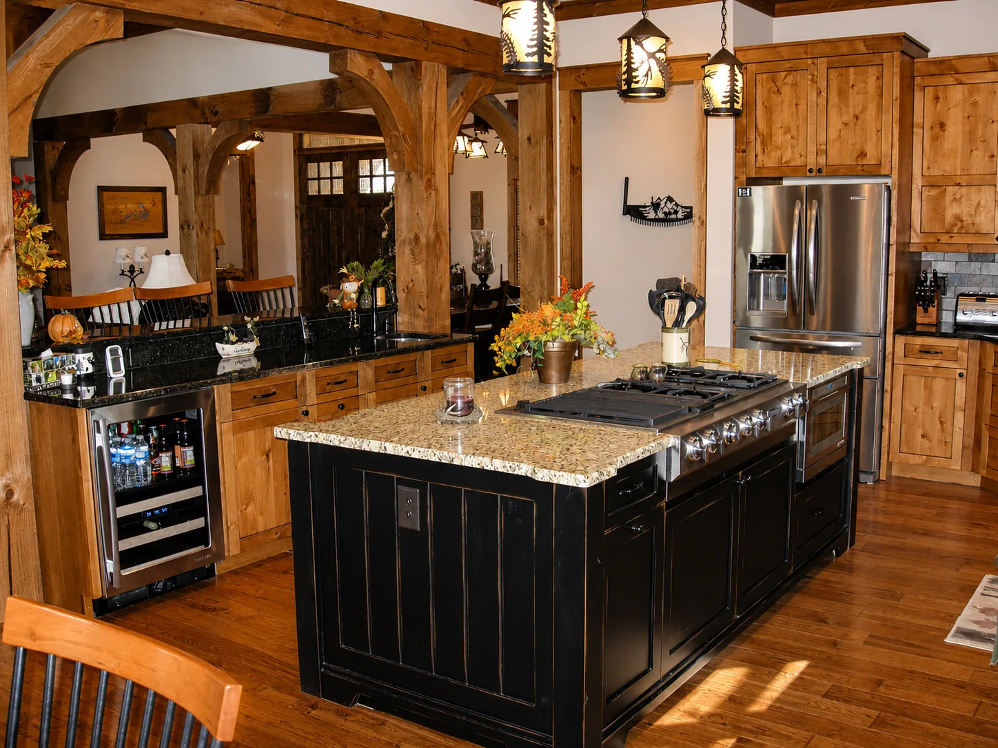 Custom kitchen in a custom home built by Higgins Building Group in Western North Carolina