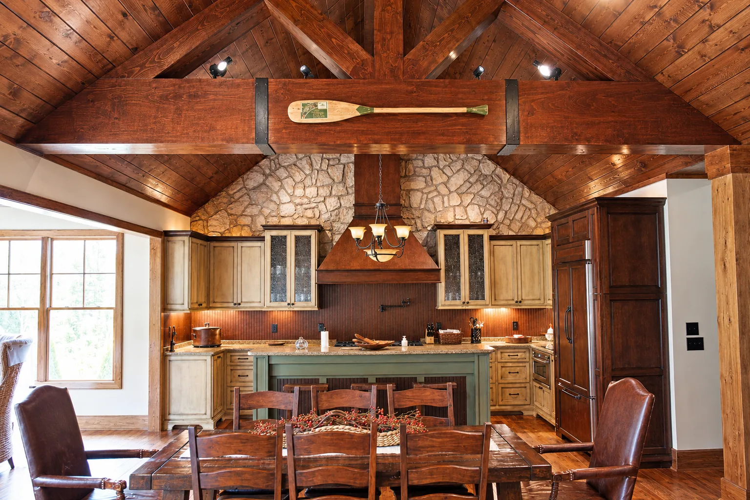Interior in a custom home built by Higgins Building Group in Western North Carolina