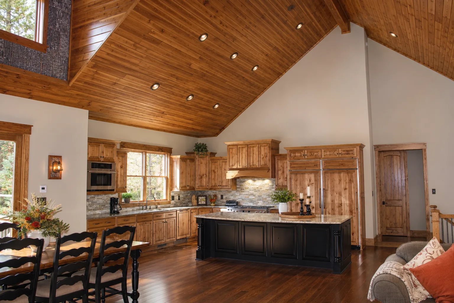 Custom kitchen in a custom home built by Higgins Building Group in Western North Carolina