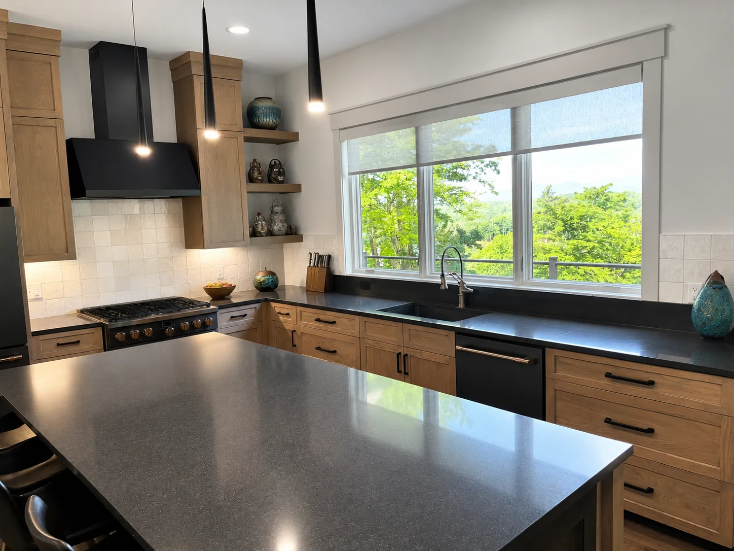 Custom kitchen in a custom home built by Higgins Building Group in Western North Carolina