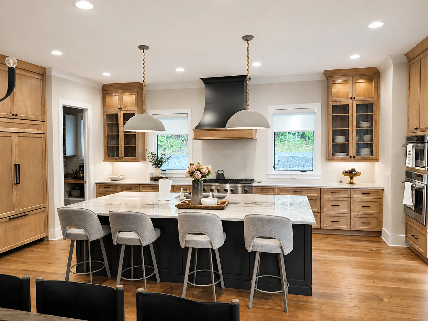 Custom kitchen in a custom home built by Higgins Building Group in Western North Carolina